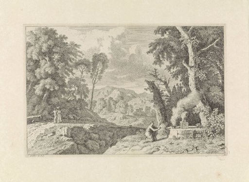 Arcadian landscape with a sacrifice to Pan