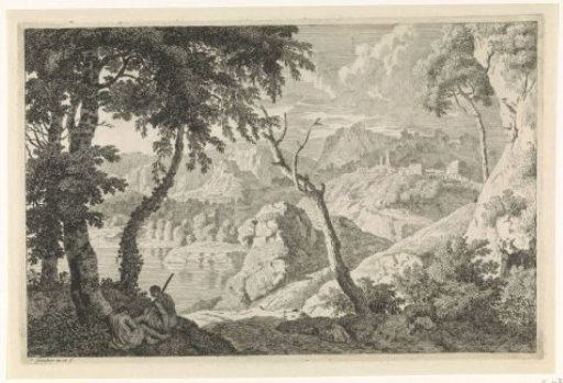 Arcadian landscape with two shepherds