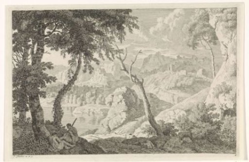 Arcadian landscape with two shepherds