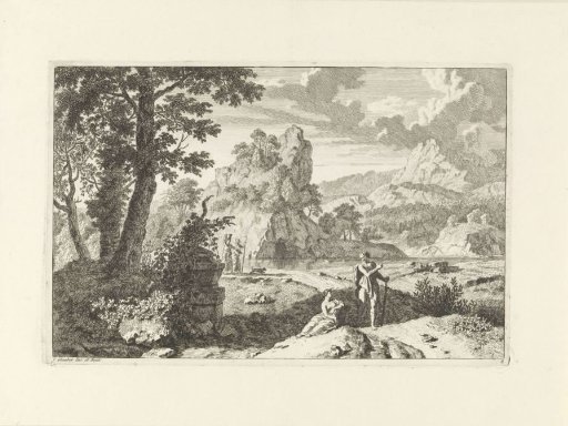 Arcadian landscape with ruins