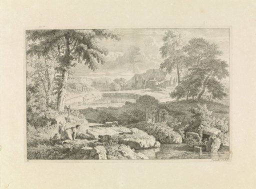 Arcadian landscape with a shepherdess