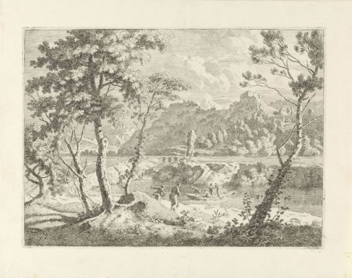 River landscape with a boat