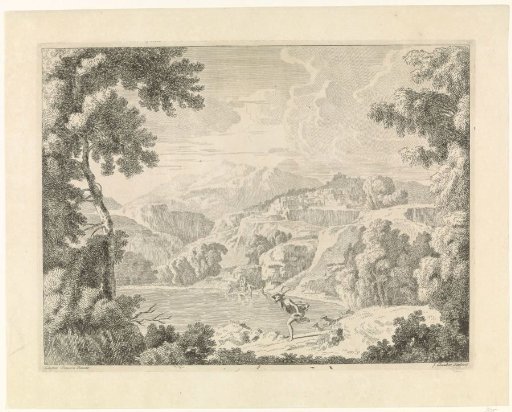 Actaeon is turned into a stag by the bathing Diana