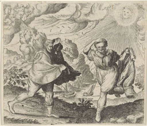 Fable of the Wind, the Sun and the Travellers