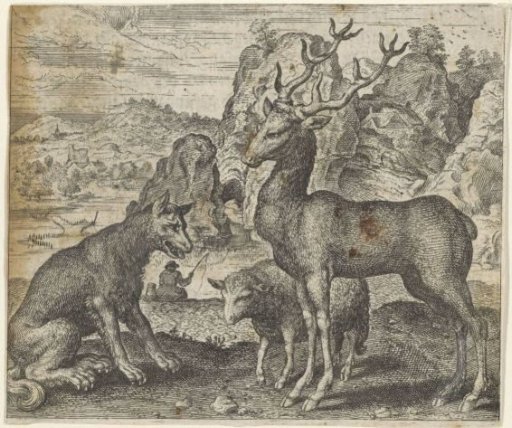 Fable of the Stag, the Wolf and the Sheep