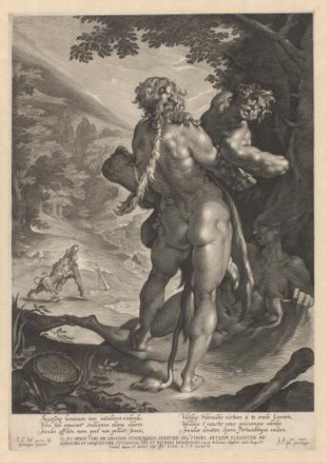 Hercules wrestles with Antaeus