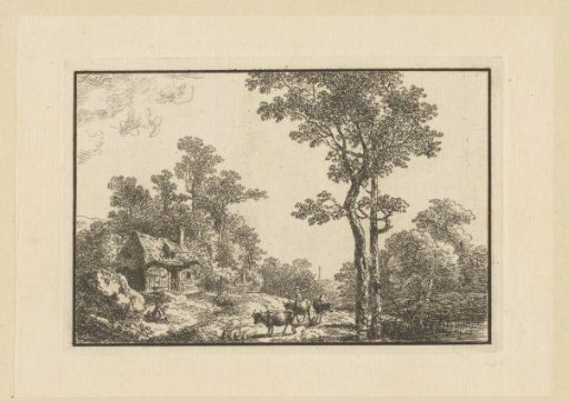 Landscape with a Hut and Shepherd with Cattle