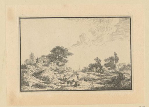 Landscape with Houses and Shepherd with Cattle