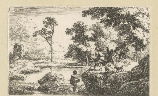 Landscape with fishermen in the marsh