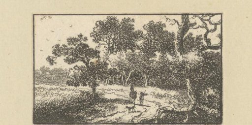 Landscape with travellers on a path