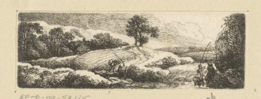 Landscape with fishermen at rapids