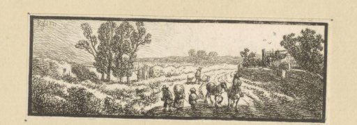 Landscape with riders and travellers
