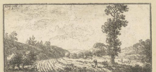 Landscape with a traveller at a large tree