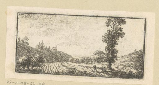 Landscape with a traveller at a large tree