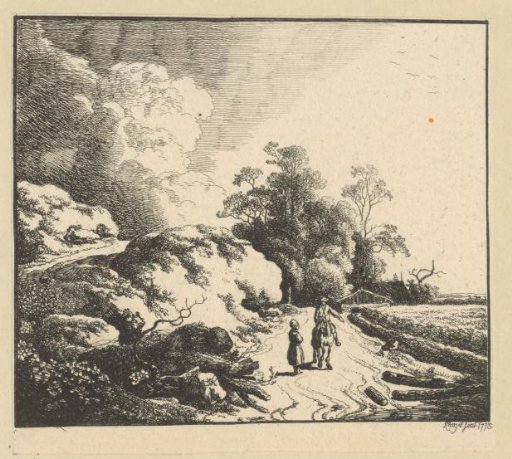 Landscape with a rider and a peasant woman