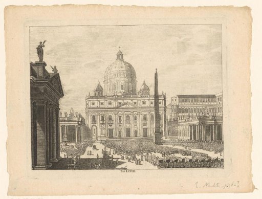 View of the façade of St. Peter's Basilica and St. Peter's Square