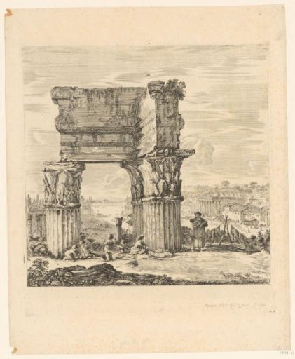 Three columns of the Temple of Vespasian on the Forum Romanum