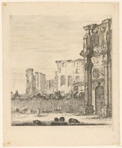 View of the Forum Romanum with the Arch of Constantine and the Palatine