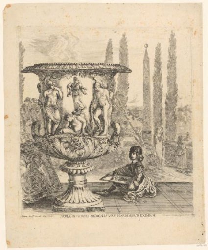 The young Cosimo III de' Medici drawing the Medici Vase