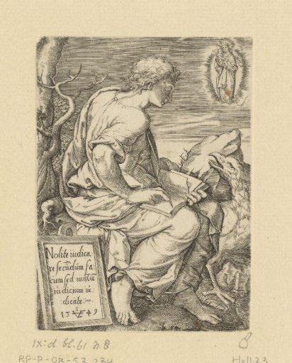 Apostle John writing the Gospel