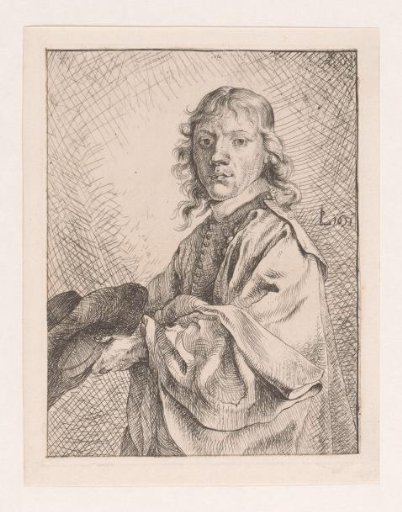 Portrait of an unknown man with a hat in his hand