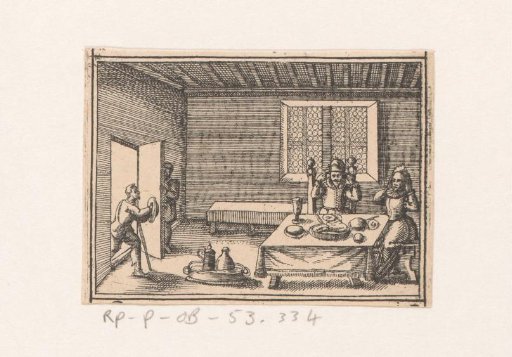 Man enters a room where a man and woman with plugged ears sit at a table