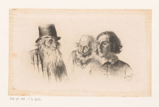 Three male heads