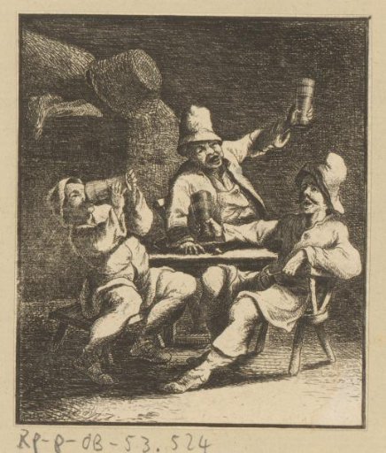 Three drinking men