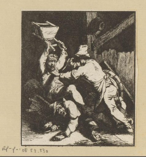 Three fighting men