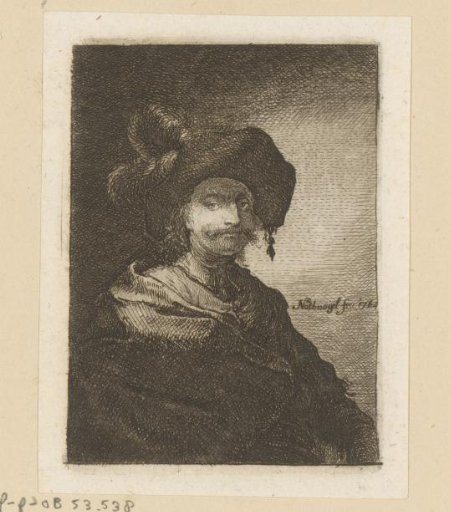 Man with large hat with feathers