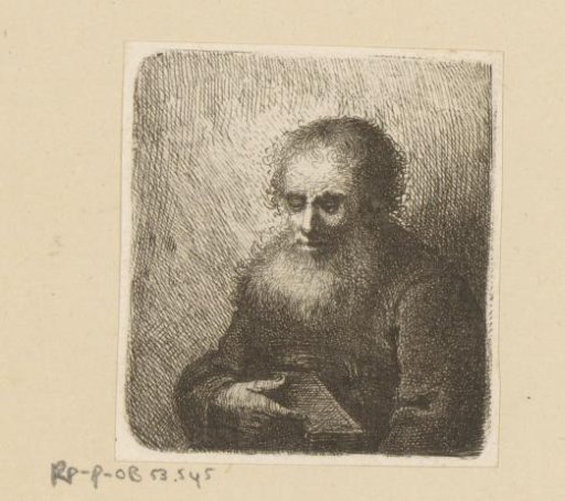 Old man with beard and book in hand