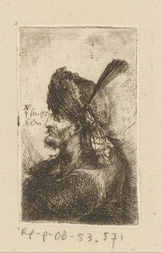 Man with a turban with a plume