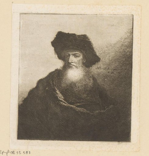 Bearded man with a large beret and a cape draped over