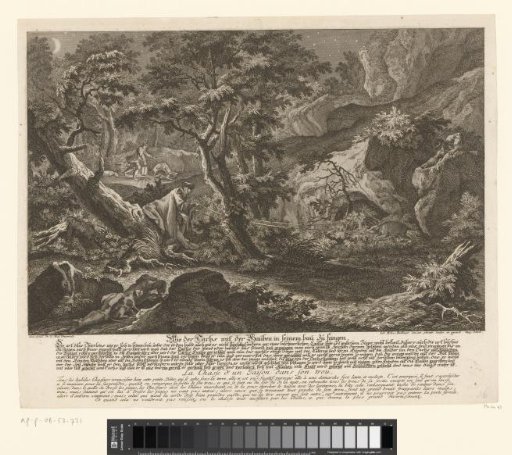 Hunters catching a badger at its hole at night