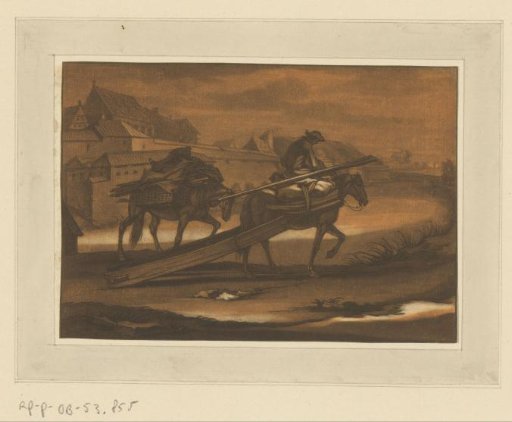 Rider with two laden horses