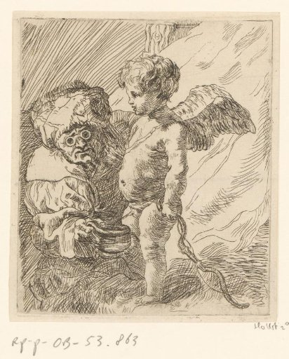 Cupid's Urine is caught by an old man