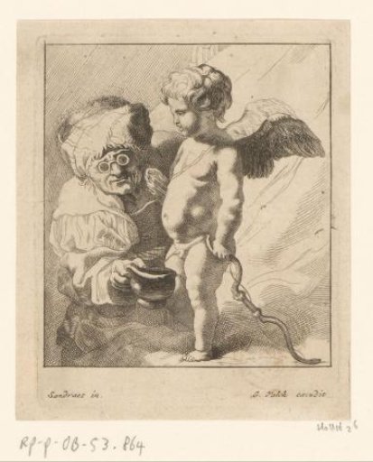 Cupid's Urine is caught by an old man