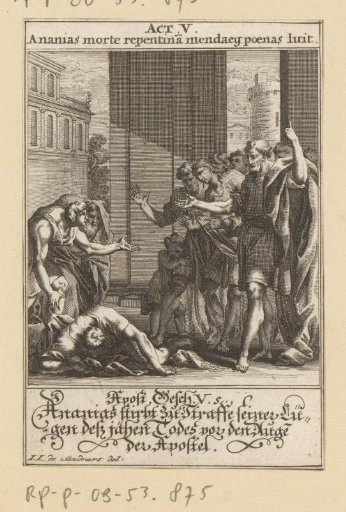 Ananias falls dead
