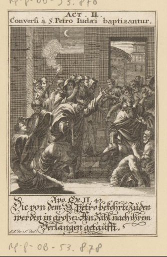 Apostle Peter baptizes the converts