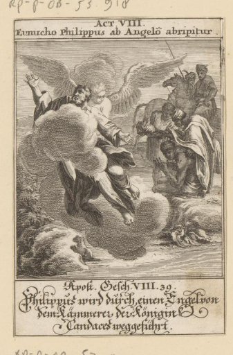 Apostle Philip taken away by an angel
