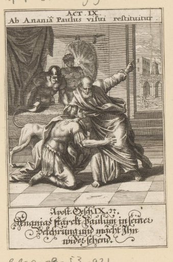 Ananias restores sight to Apostle Paul