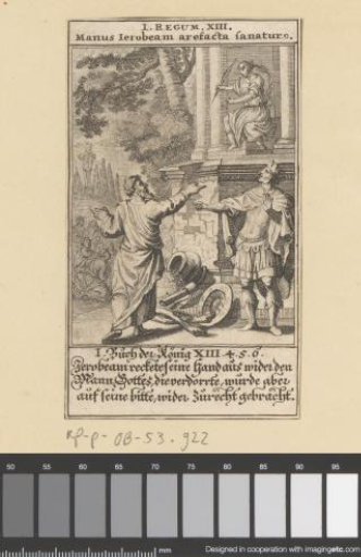 Jeroboam points to the prophet and his arm withers