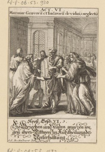 Murmuring of the Greeks and Hebrews regarding the neglect of the widows