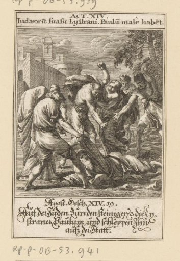 Apostle Paul stoned and dragged away