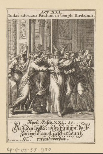 Jews seize Apostle Paul in the temple