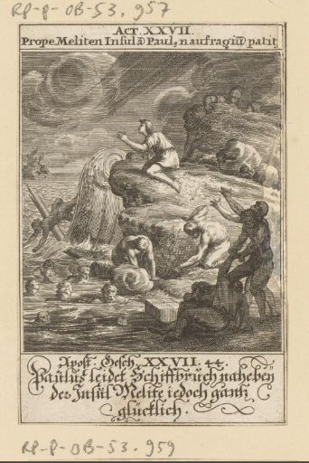 The Apostle Paul suffers shipwreck at Malta