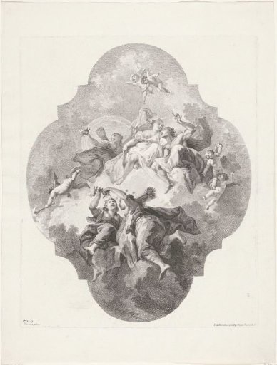 Diana and Her Nymphs on Clouds