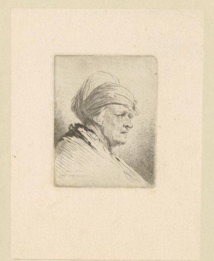 Old woman with cloth tied around head