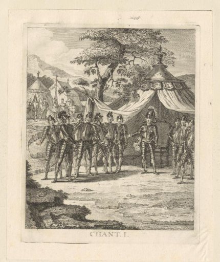 Armored knights addressed by their commander