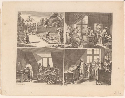 Furniture maker, mason, printing press and mining